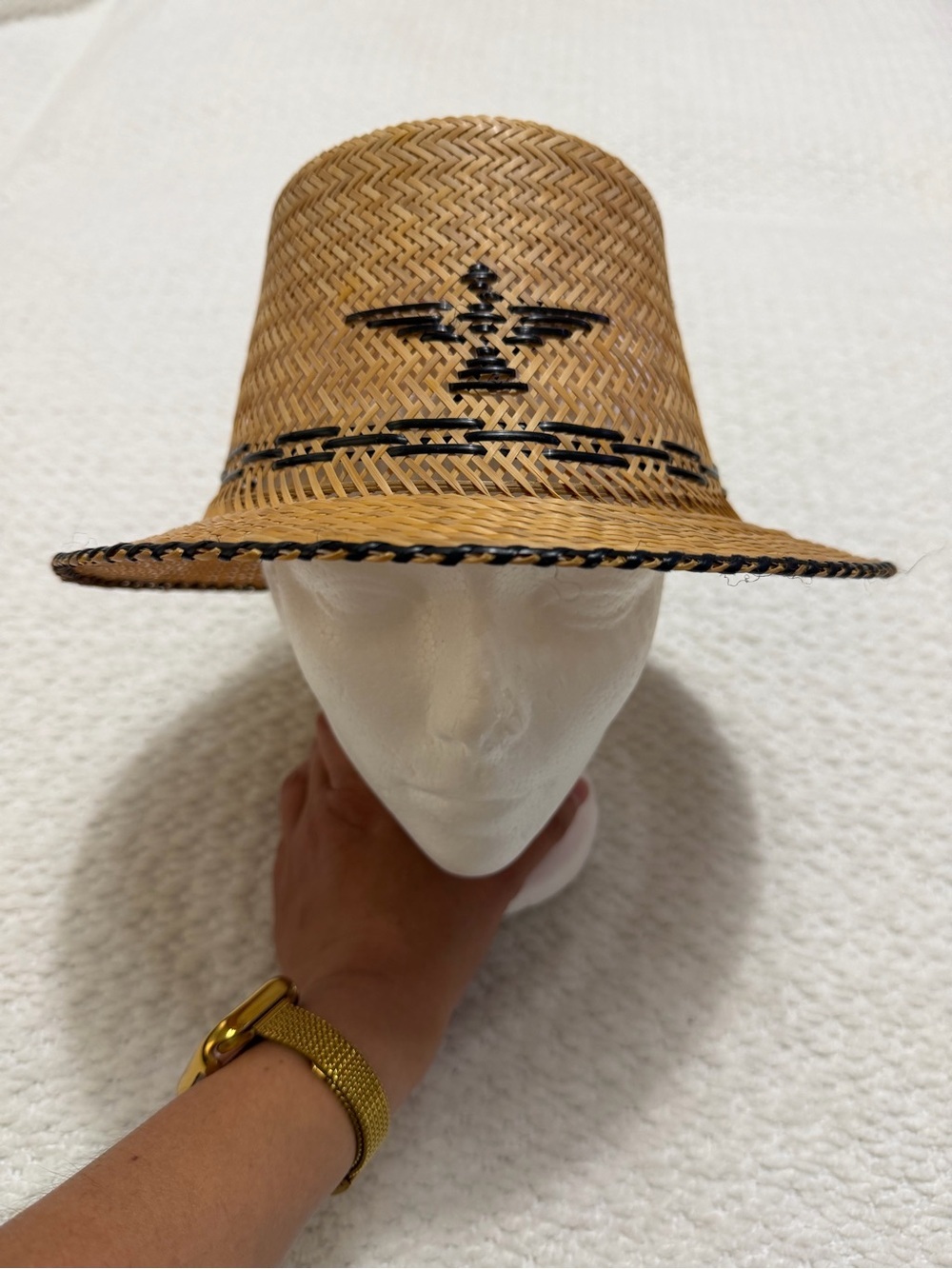 Vintage Bird Hand Woven Straw Hat